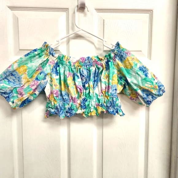 Zara Tops - Zara Floral Croped Off-Shoulder Top
